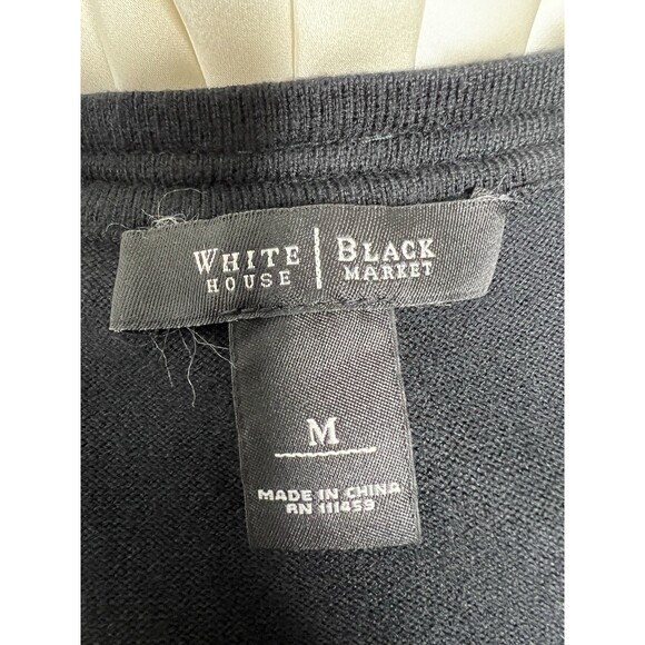 WHBM Knit Cardigan Sweater Statement Piece Ruffle Romantic Sz M Academia Career - Picture 8 of 12